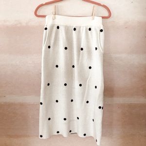 Knitted Polkadot midi skirt